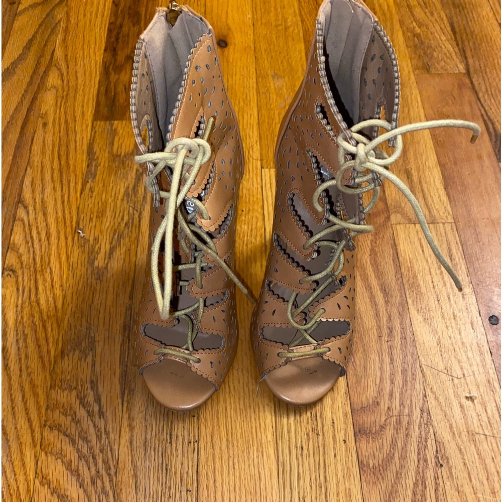 Open toe booties